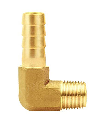 송수관을 위한 3/8 &quot; 가시 내지 1/2 &quot; NPT 남자 놋쇠 팔꿈치